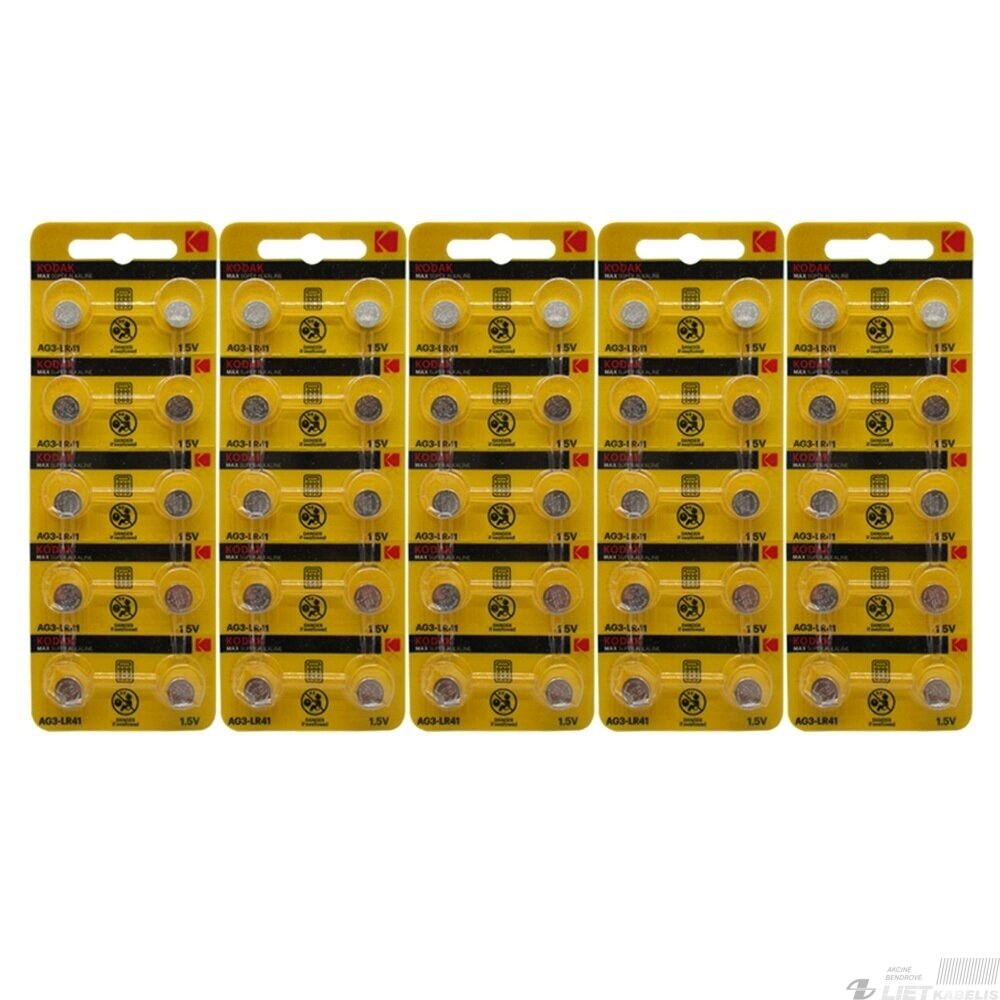 Elementas AG3-LR41, 1.5V Kodak