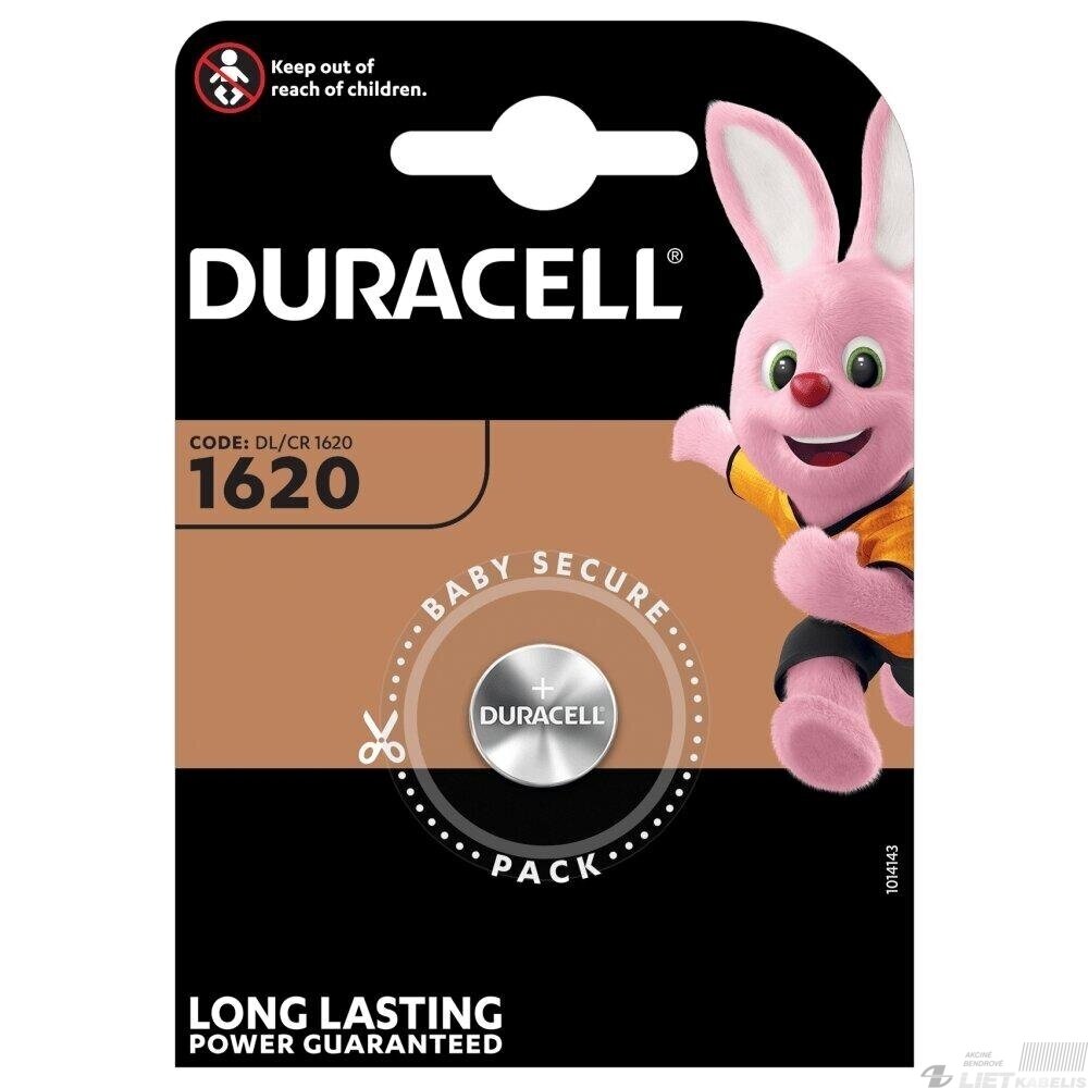 Elementas diskinis ,CR1620, 3V, Duracell Elementas diskinis ,CR1620, 3V, Duracell