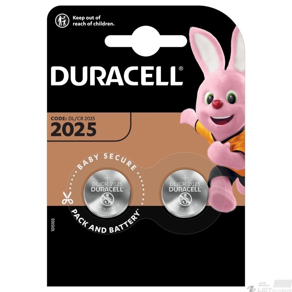 Elementas diskinis CR2025, 3V, Duracell Elementas diskinis CR2025, 3V, Duracell