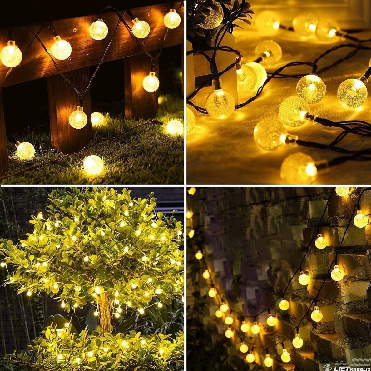 Elektrinė girlianda 70LED, BURBULIUKAI, geltona, 15m, IP44, VPB 1