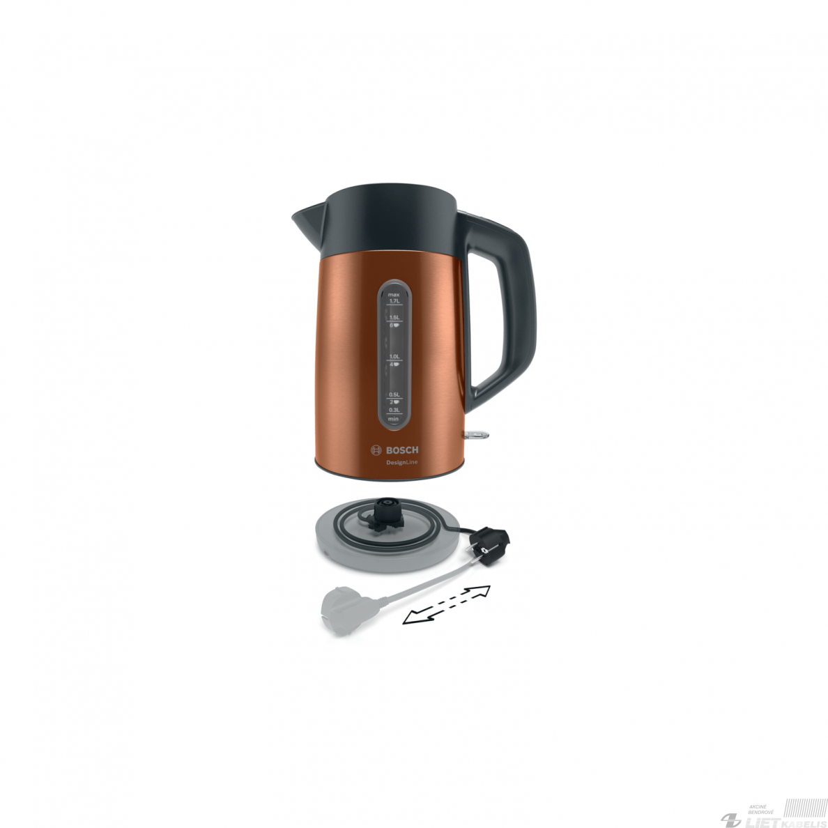 Elektrinis virdulys TWK4P439 2400W, 1,7L, BOSCH 5 Elektrinis virdulys TWK4P439 2400W, 1,7L, BOSCH 5
