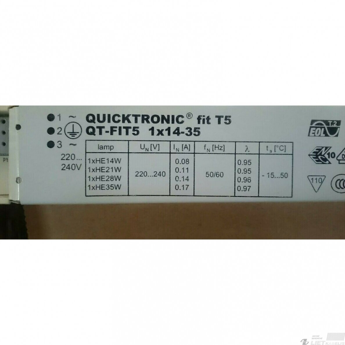 Elektroninis droselis T5 1x14/21/28/35W 220V OSRAM 1
