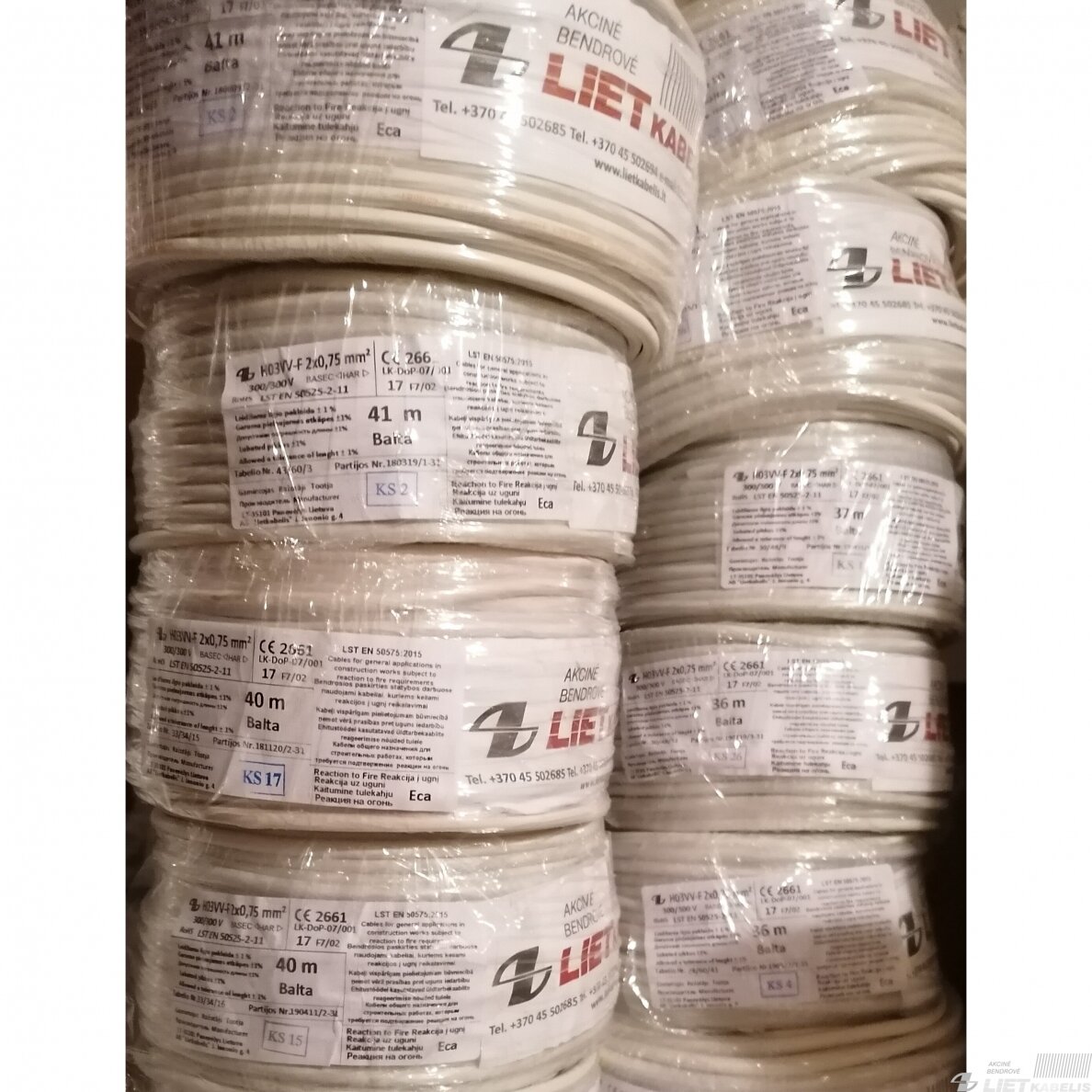 Elektros instaliacijos kabelis, lankstus, apvalus H03VV-F 2x0,75 mm² Nestandartinio ilgio Lietkabelis 2 Elektros instaliacijos kabelis, lankstus, apvalus H03VV-F 2x0,75 mm² Nestandartinio ilgio Lietkabelis 2