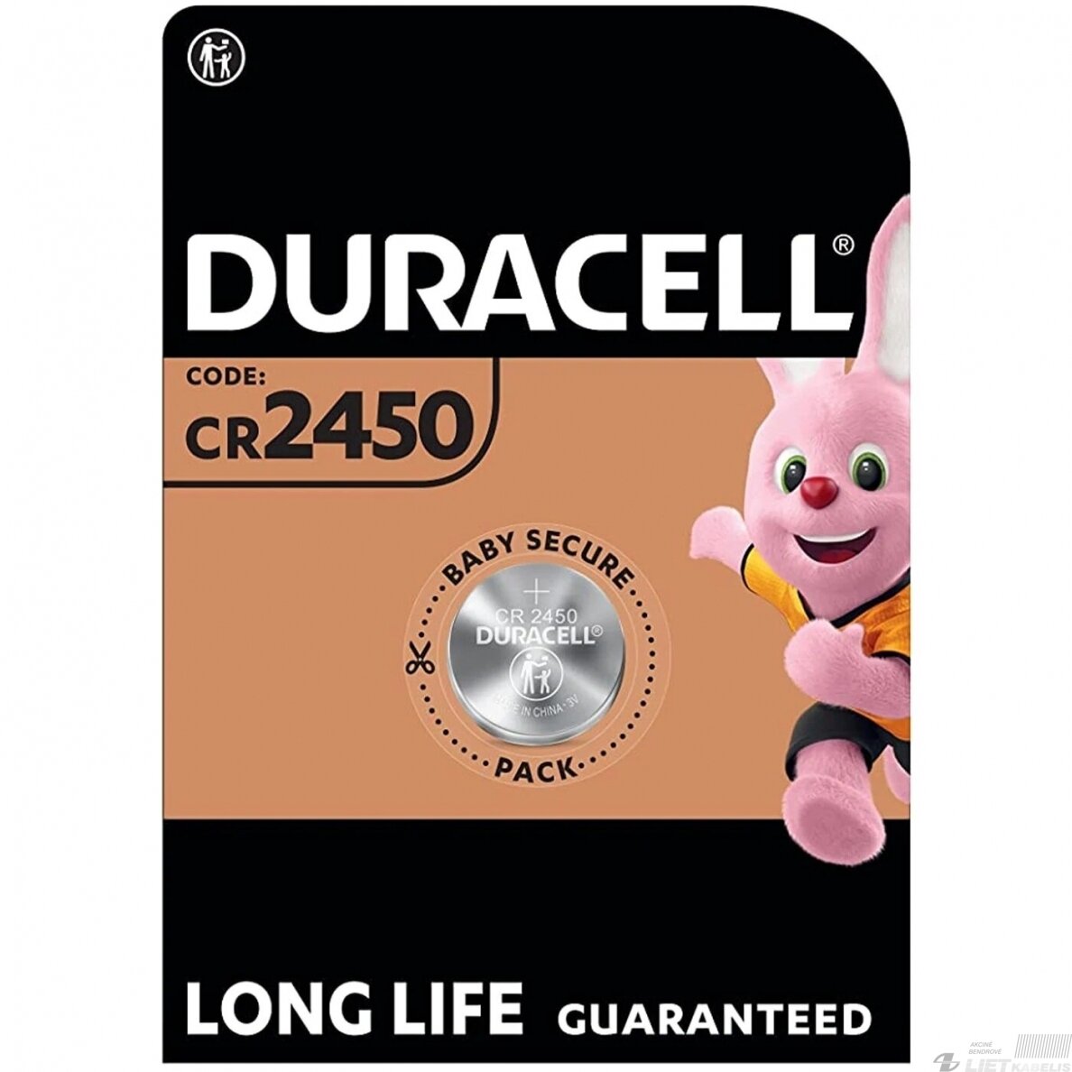 Elementas diskinis CR2450, 3V, DURACELL