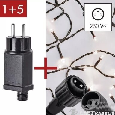 Elektrinė girlianda 100LED lempučių, ZY2278 IP44, šaltai balta Elektrinė girlianda 100LED lempučių, ZY2278 IP44, šaltai balta