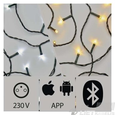 Elektrinė girlianda, 240LED lempučių ,ZY2190 IP44, šaltai/šiltai balta, valdoma Bluetooth, Elektrinė girlianda, 240LED lempučių ,ZY2190 IP44, šaltai/šiltai balta, valdoma Bluetooth,