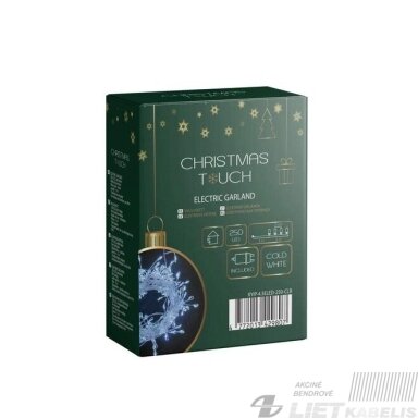 Elektrinė girlianda 250LED, 6000K, 5m, IP44, Christmas Touch