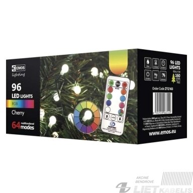 Elektrinė girlianda, 96LED lempučių ,ZY2163 IP44, su pulteliu, spalvota Elektrinė girlianda, 96LED lempučių ,ZY2163 IP44, su pulteliu, spalvota