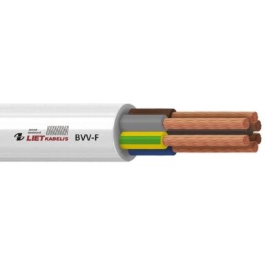 Elektros instaliacijos kabelis, lankstus, apvalus BVV-F 5x6,0 mm², Lietkabelis Elektros instaliacijos kabelis, lankstus, apvalus BVV-F 5x6,0 mm², Lietkabelis
