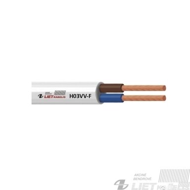 Elektros instaliacijos kabelis, lankstus, apvalus H03VV-F 3x0,75mm² Lietkabelis