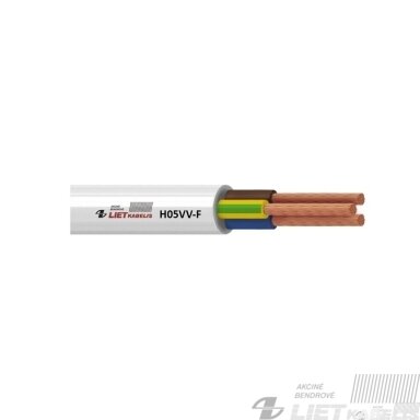 Elektros instaliacijos kabelis, lankstus, apvalus H05VV-F 3G0,75 mm², Lietkabelis Elektros instaliacijos kabelis, lankstus, apvalus H05VV-F 3G0,75 mm², Lietkabelis