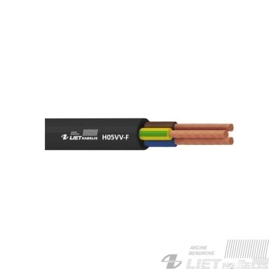Elektros instaliacijos kabelis, lankstus, apvalus H05VV-F 3G2,5 mm², Lietkabelis Elektros instaliacijos kabelis, lankstus, apvalus H05VV-F 3G2,5 mm², Lietkabelis