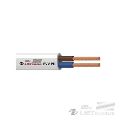 Elektros instaliacijos kabelis, lankstus, plokščias BVV-PLL 2x2,5mm² Lietkabelis Elektros instaliacijos kabelis, lankstus, plokščias BVV-PLL 2x2,5mm² Lietkabelis