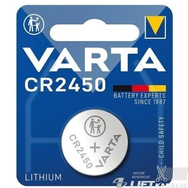 Elementas diskinis CR2450, 3V, VARTA