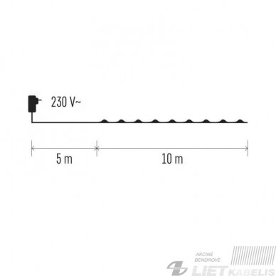 Elektrinė girlianda, 100 LED lempučių ,ZY1426T IP44, Nano, šiltai balta 3 Elektrinė girlianda, 100 LED lempučių ,ZY1426T IP44, Nano, šiltai balta 3