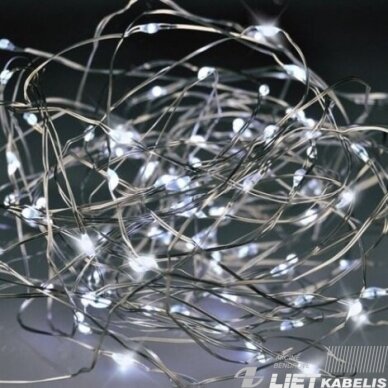Elektrinė girlianda 100LED, 4000K, 3xAA, 4,5V ,10m 1