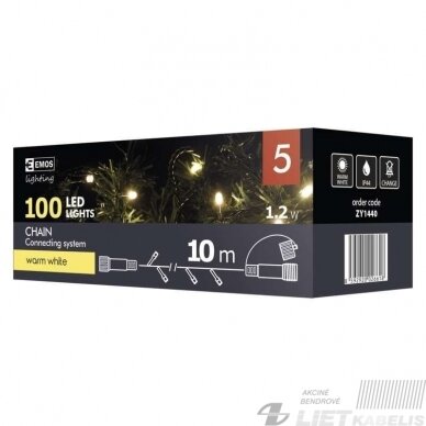 Elektrinė girlianda, 100LED lempučių ,ZY1440 IP44, be maitinimo šaltinio, šiltai balta Elektrinė girlianda, 100LED lempučių ,ZY1440 IP44, be maitinimo šaltinio, šiltai balta