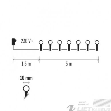 Elektrinė girlianda, 100LED lempučių ,ZYK0206 IP20, spalvota 2