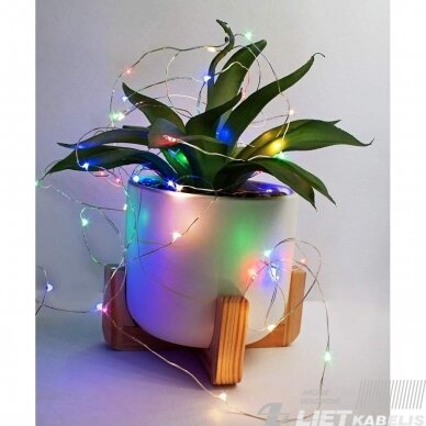 ELektrinė girlianda 100LED, USB5V, 8 programos, mirksi spalvota 10m, VPB 3