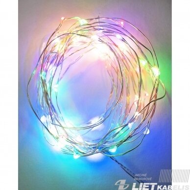 ELektrinė girlianda 100LED, USB5V, 8 programos, mirksi spalvota 10m, VPB ELektrinė girlianda 100LED, USB5V, 8 programos, mirksi spalvota 10m, VPB