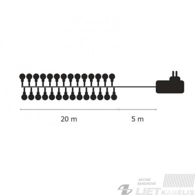 Elektrinė girlianda, 200LED lempučių ,ZY1601T IP44, šiltai balta 6