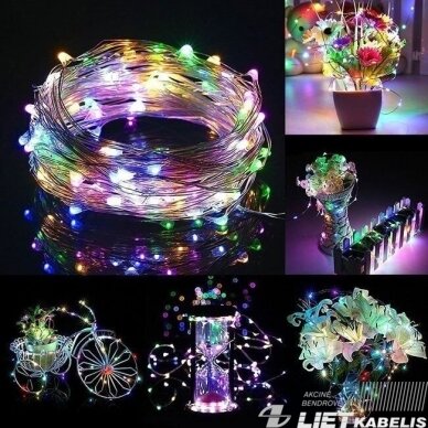 Elektrinė girlianda 50LED, RGB, 3xAA, 4,5V ,5m Elektrinė girlianda 50LED, RGB, 3xAA, 4,5V ,5m