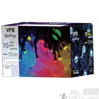 Elektrinė girlianda 70LED, BURBULIUKAI, spalvota, 15m, IP44, VPB 2