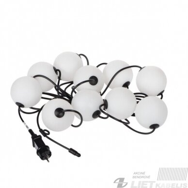 Elektrinė girlianda LED STONO MILK 10W, 2500K, balti burbulai, 6m, IP44/67, KANLUX Elektrinė girlianda LED STONO MILK 10W, 2500K, balti burbulai, 6m, IP44/67, KANLUX