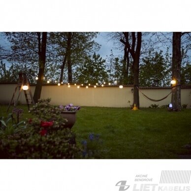 Elektrinė girlianda LED STONO MILK 10W, 2500K, balti burbulai, 6m, IP44/67, KANLUX 1