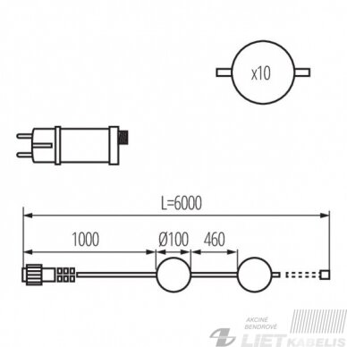 Elektrinė girlianda LED STONO MILK 10W, 2500K, balti burbulai, 6m, IP44/67, KANLUX 4 Elektrinė girlianda LED STONO MILK 10W, 2500K, balti burbulai, 6m, IP44/67, KANLUX 4