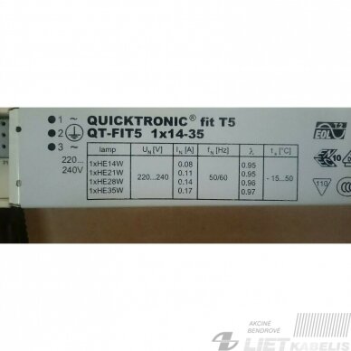 Elektroninis droselis T5 1x14/21/28/35W 220V OSRAM 1 Elektroninis droselis T5 1x14/21/28/35W 220V OSRAM 1