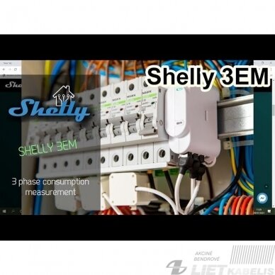 Elektros energijos 3f WIFI skaitiklis 3EM Shelly 5 Elektros energijos 3f WIFI skaitiklis 3EM Shelly 5