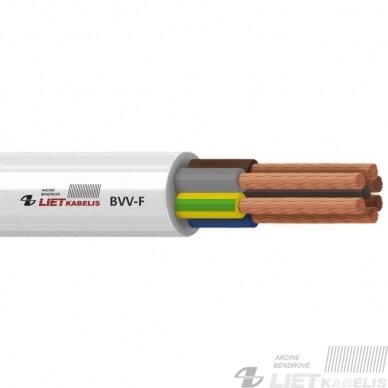 Elektros instaliacijos kabelis, lankstus, apvalus BVV-F 5x6,0 mm², Lietkabelis Elektros instaliacijos kabelis, lankstus, apvalus BVV-F 5x6,0 mm², Lietkabelis