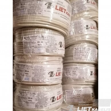 Elektros instaliacijos kabelis, lankstus, apvalus H03VV-F 2x0,75 mm² Nestandartinio ilgio Lietkabelis 2