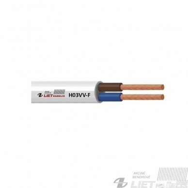 Elektros instaliacijos kabelis, lankstus, apvalus H03VV-F 3x0,75mm² Lietkabelis Elektros instaliacijos kabelis, lankstus, apvalus H03VV-F 3x0,75mm² Lietkabelis