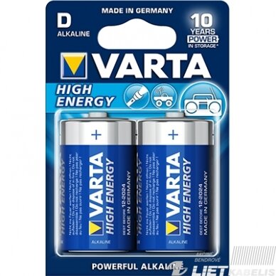 Elementai LR20 1,5V High Energy, Varta