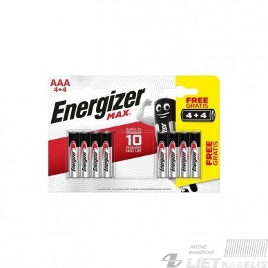 Elementas MAX LR03 AAA 4 PLIUS 4, Energizer Elementas MAX LR03 AAA 4 PLIUS 4, Energizer