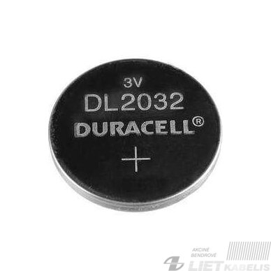 Elementas (diskinis) CR2032 3V ličio Duracell