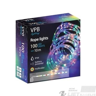 ELektrinė girlianda 100LED, RGB, 3XAA, 10m, IP44, VPB ELektrinė girlianda 100LED, RGB, 3XAA, 10m, IP44, VPB