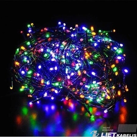 ELektrinė girlianda 100 lempučių 10m. spalvota, IP44, Energy light