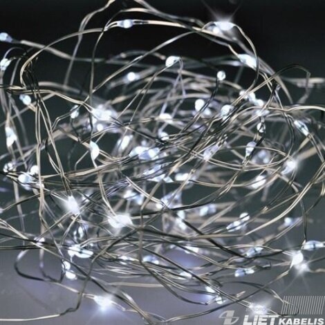 Elektrinė girlianda 100LED, 4000K, 3xAA, 4,5V ,10m 1