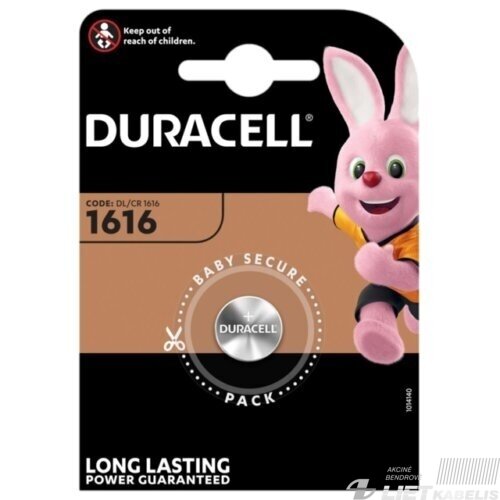 Elementas diskinis CR1616, 3V, Duracell Elementas diskinis CR1616, 3V, Duracell