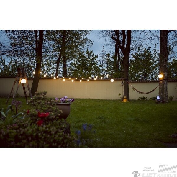Elektrinė girlianda LED STONO MILK 10W, 2500K, balti burbulai, 6m, IP44/67, KANLUX 1 Elektrinė girlianda LED STONO MILK 10W, 2500K, balti burbulai, 6m, IP44/67, KANLUX 1