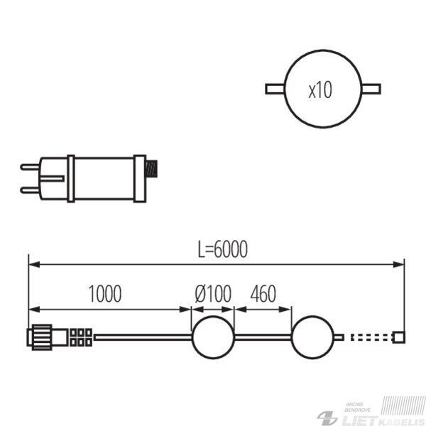 Elektrinė girlianda LED STONO MILK 10W, 2500K, balti burbulai, 6m, IP44/67, KANLUX 4 Elektrinė girlianda LED STONO MILK 10W, 2500K, balti burbulai, 6m, IP44/67, KANLUX 4