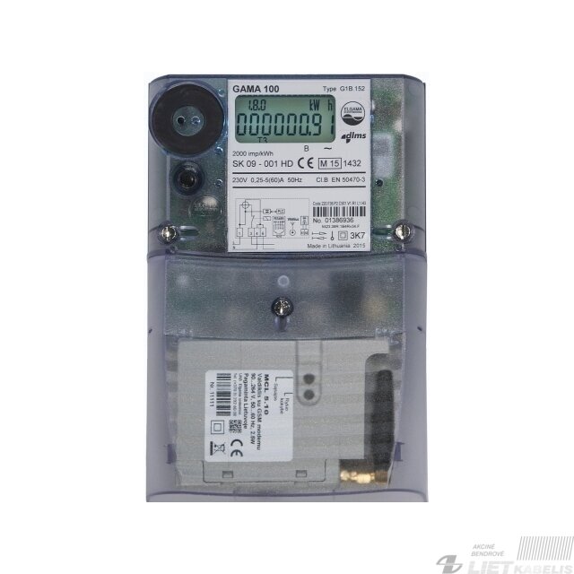 Elektros energijos skaitiklis 1F 60A, 2 tarifo,  GAMA100, Elgama