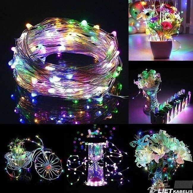 Elektrinė girlianda 50LED, RGB, 3xAA, 4,5V ,5m Elektrinė girlianda 50LED, RGB, 3xAA, 4,5V ,5m