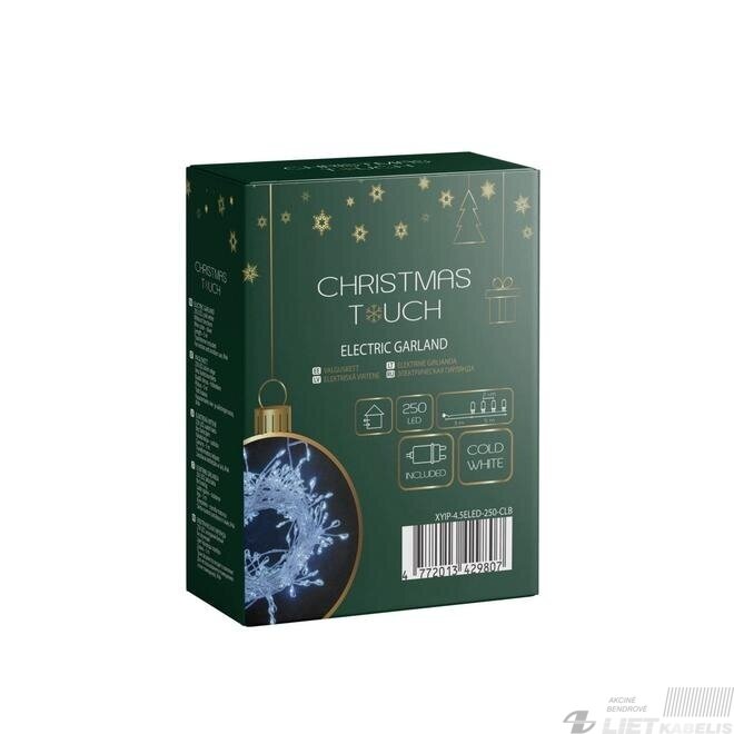 Elektrinė girlianda 250LED, 6000K, 5m, IP44, Christmas Touch