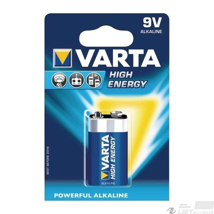 Elementas LR22, 9V, 4922, Longlife Extra, VARTA Elementas LR22, 9V, 4922, Longlife Extra, VARTA