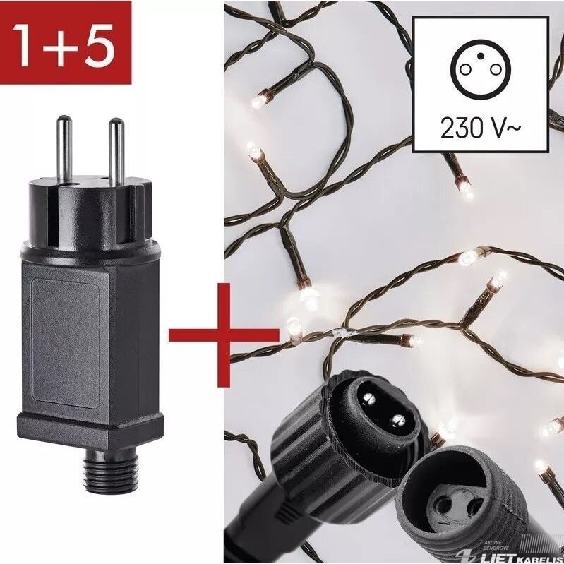 Elektrinė girlianda 100LED lempučių, ZY2278 IP44, šaltai balta Elektrinė girlianda 100LED lempučių, ZY2278 IP44, šaltai balta