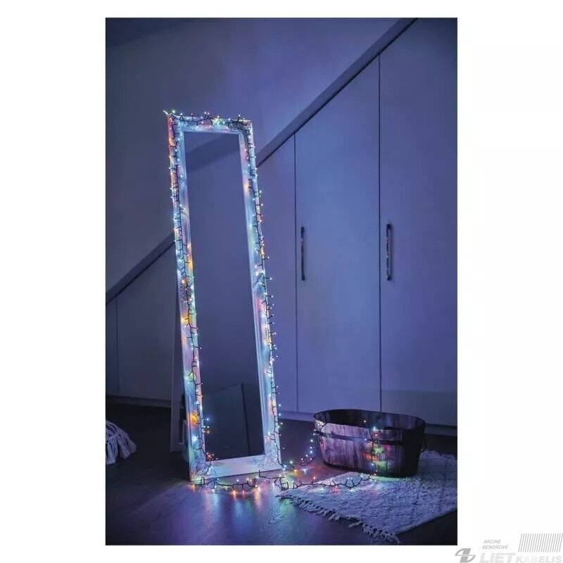 Elektrinė girlianda 600LED, 12m, spalvota/nemirksi, IP44, EMOS 3